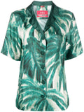 F.R.S . Printed Silk Pajama Shirt — Green