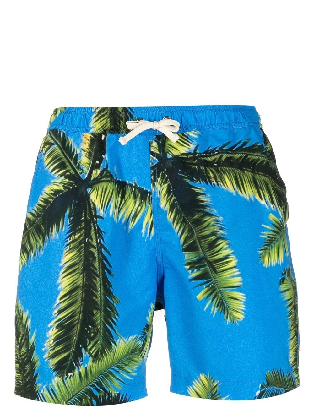 Blue Sky Inn Palm Tree-Print Swim Shorts — Blue
