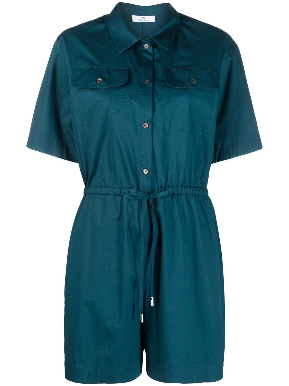 Paul Smith Stretch-Cotton Playsuit — Teal