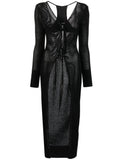 AndreĀdamo Semi-Sheer Knit Cardigan — Black