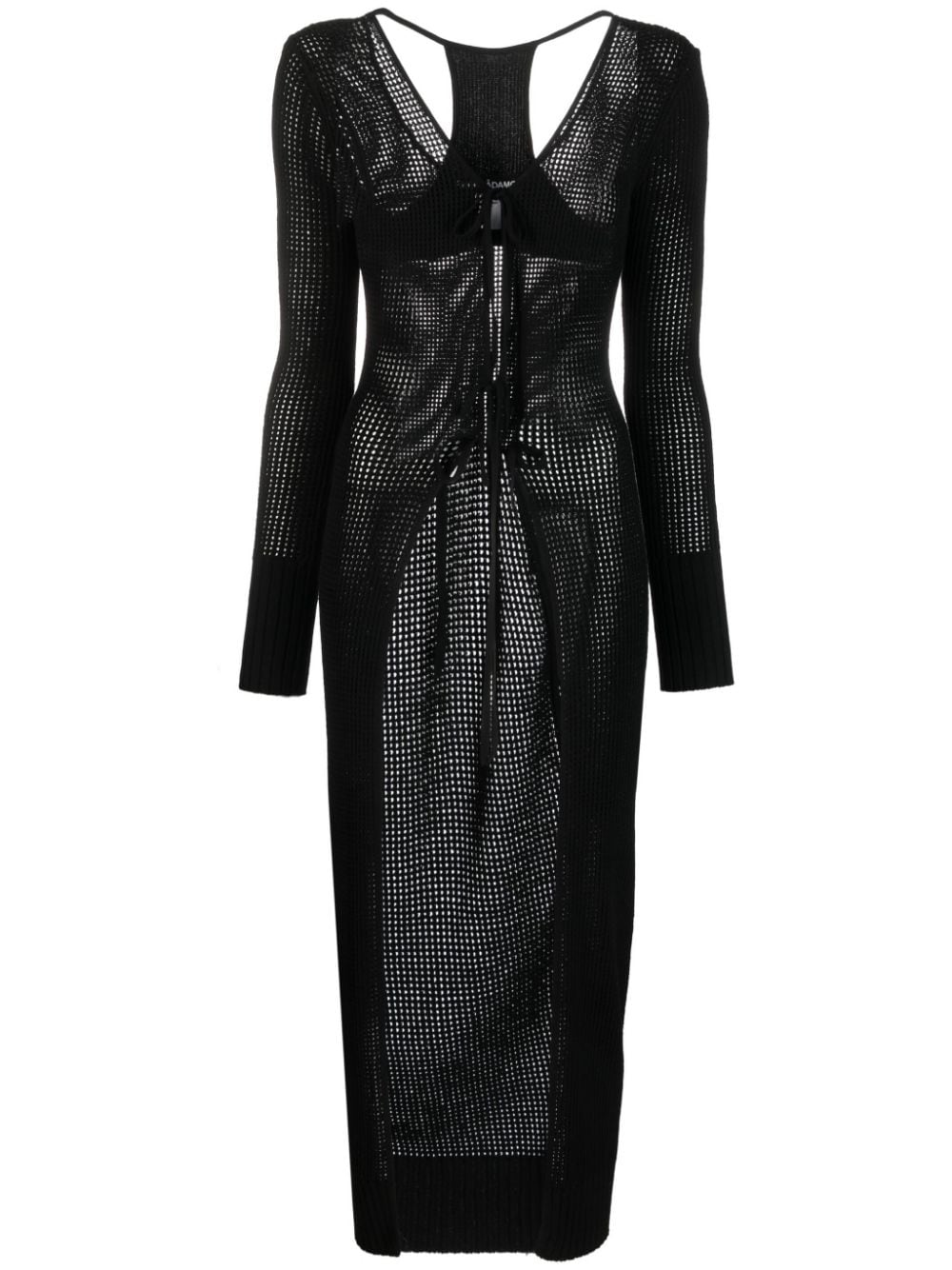 AndreĀdamo Semi-Sheer Knit Cardigan — Black