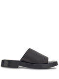 Ferragamo Crossover-Strap Leather Sandal — Black