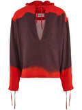 Ferragamo Gradient-Effect Hoodie — Red