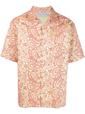 Bluemarble Paisley-Print Short-Sleeve Shirt — Red