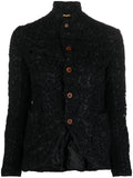 Comme Comme Floral-Embroidered Jacket — Black