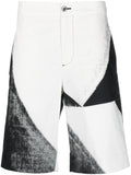 Alexander McQueen Abstract-Print Cotton Bermuda Shorts — White