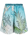 F.R.S . Japanese Branch Print Shorts — Teal