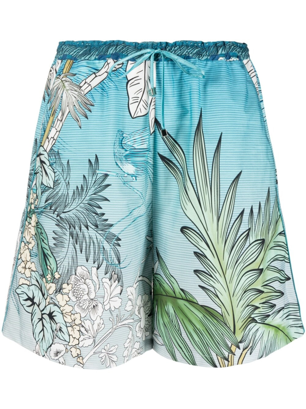 F.R.S . Japanese Branch Print Shorts — Teal