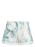 F.R.S . Japanese Branch Floral Print Shorts — cream