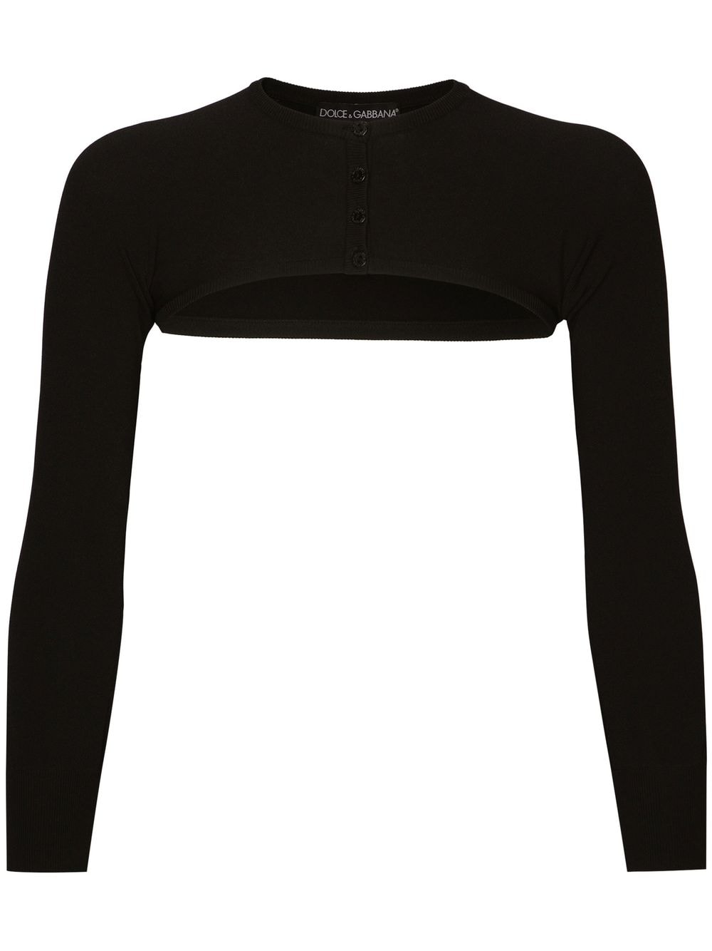 Dolce & Gabbana Cropped Button-Fastening Cardigan — Black