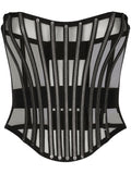 Dolce & Gabbana Tulle Boned Corset Belt — Black