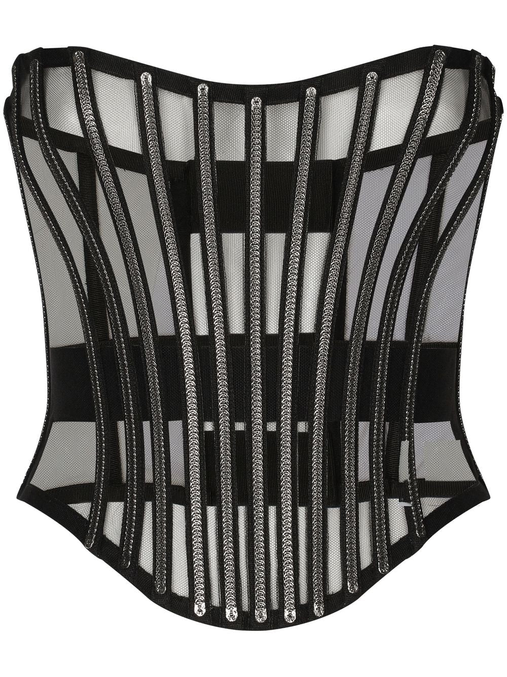Dolce & Gabbana Tulle Boned Corset Belt — Black