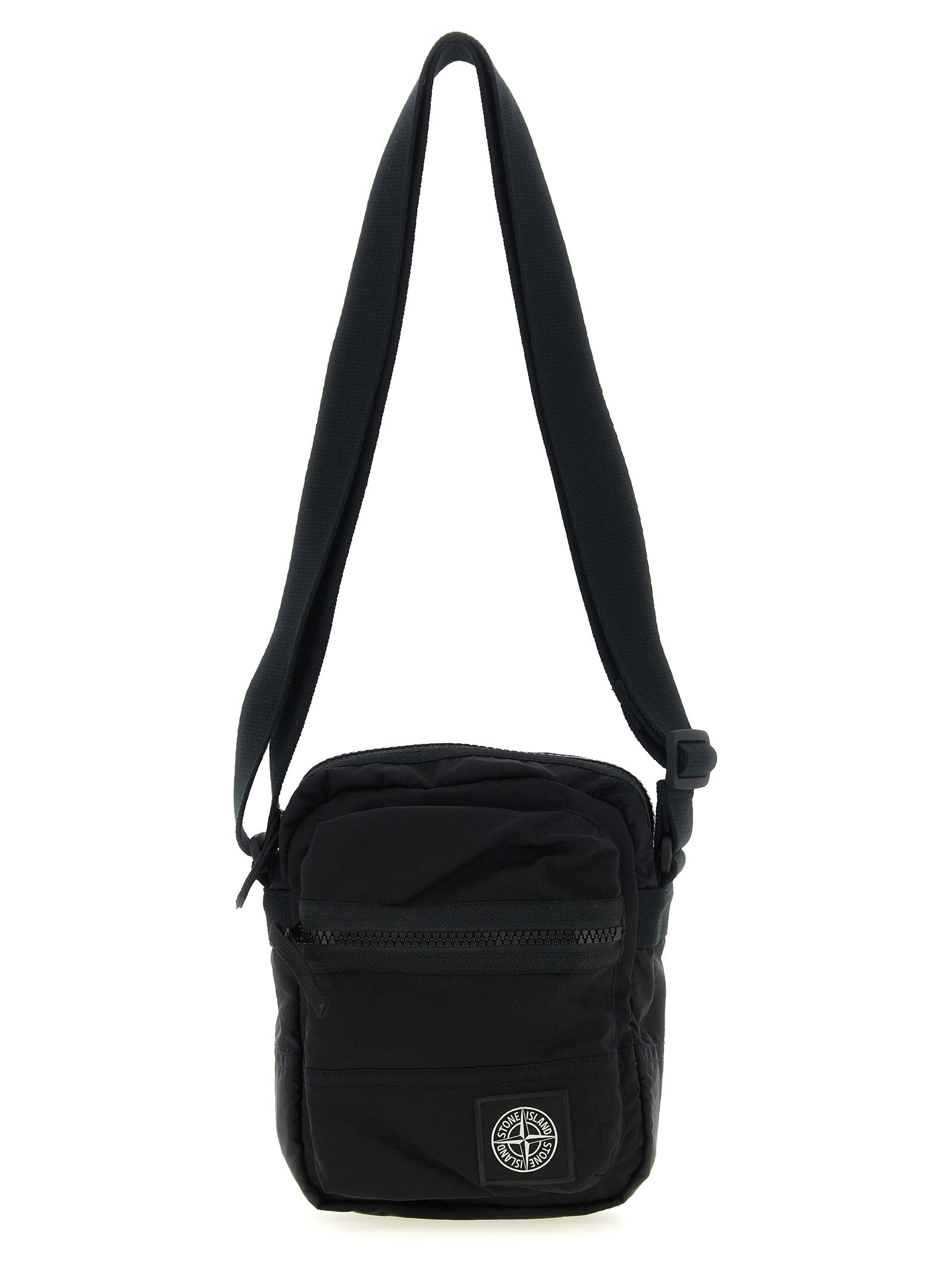 Stone Island Logo-Patch Polyamide Crossbody Bag — Black