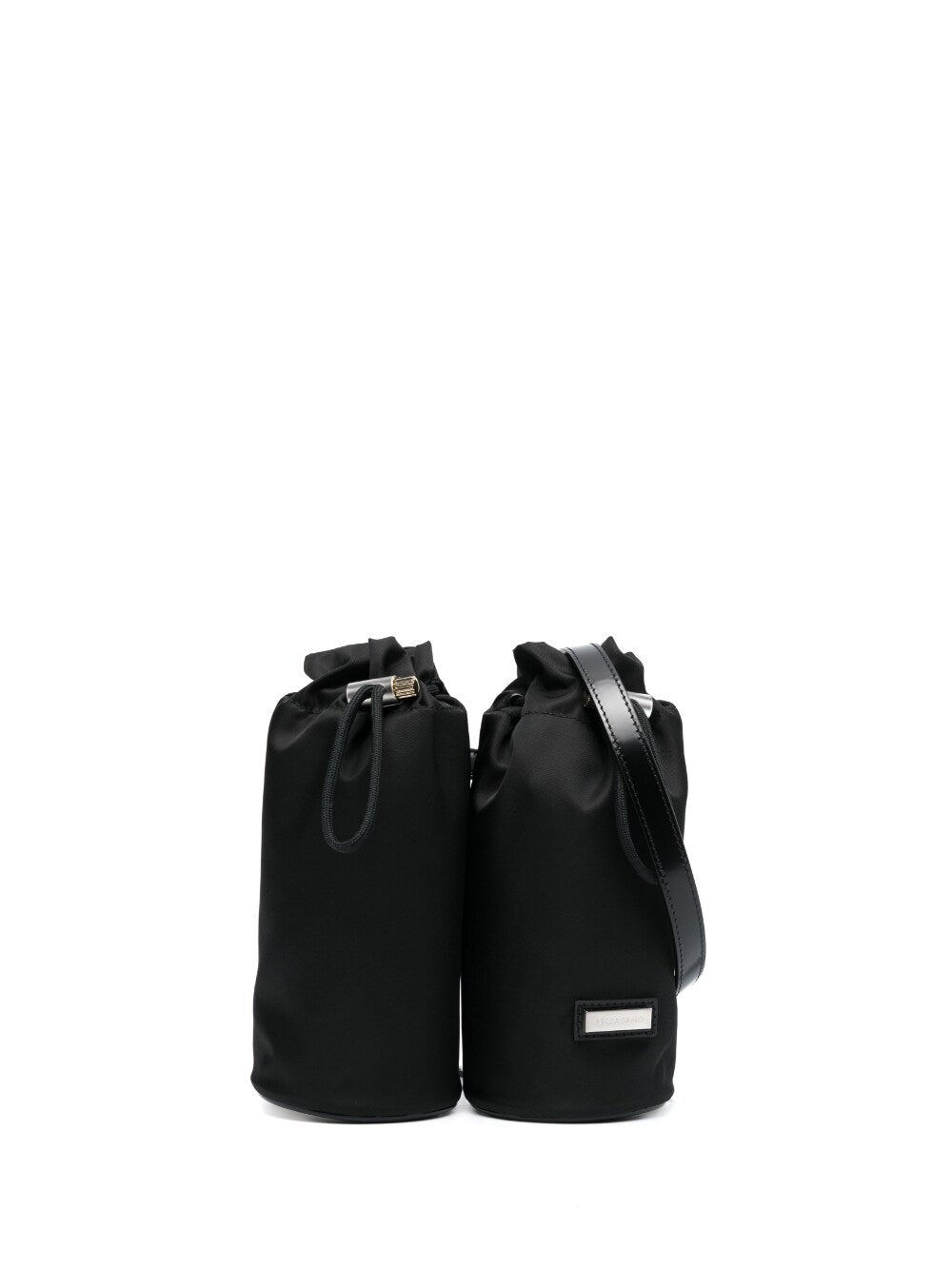 Ferragamo Double-Pouch Calf Leather Belt Bag — Black