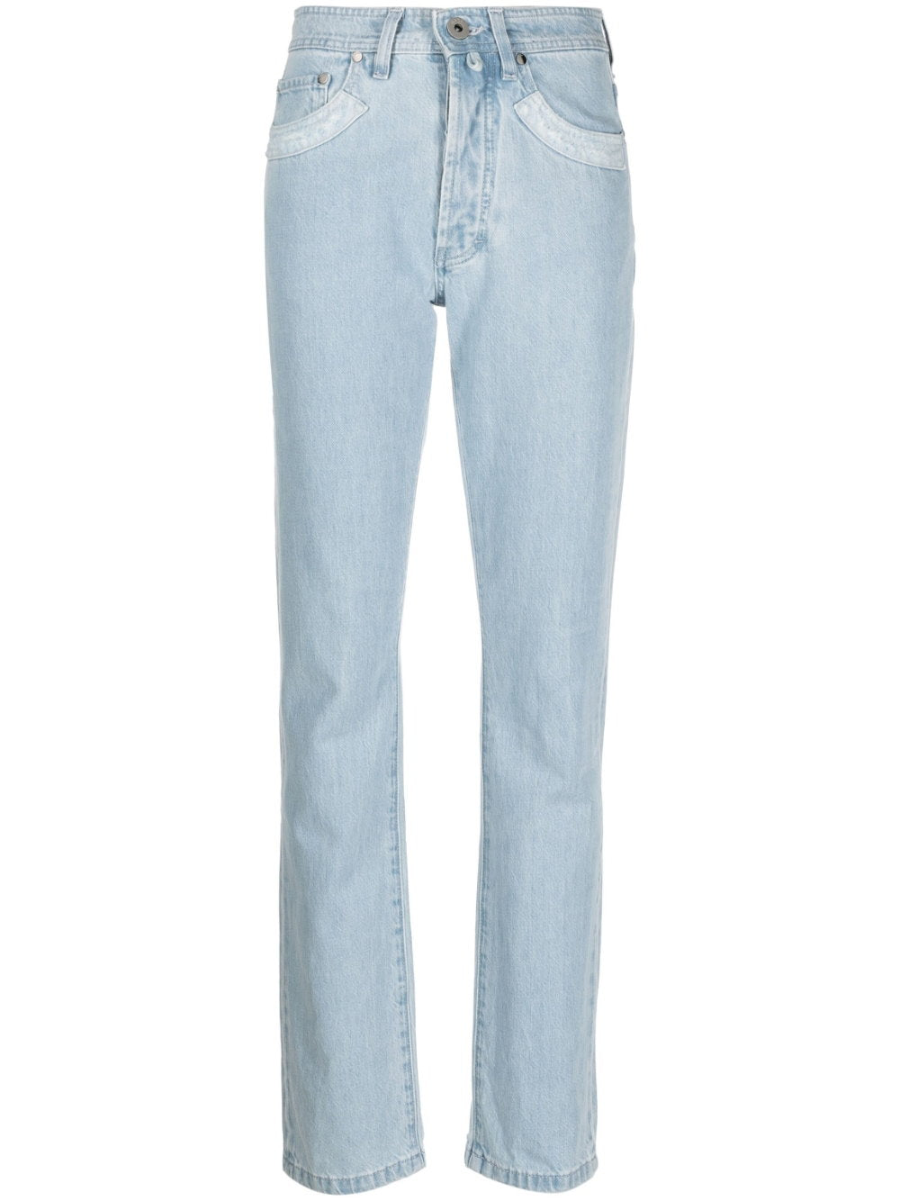 032C Patchwork Organic Cotton Jeans — Light Blue