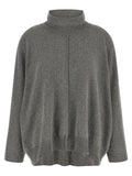 Alberta Ferretti Cashmere Blend Turtleneck Sweater — Gray
