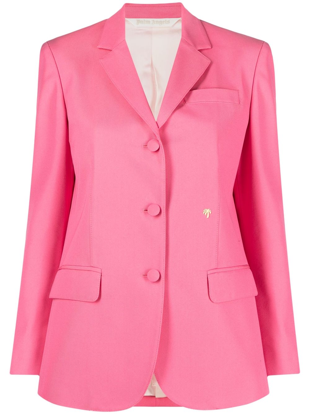 Palm Angels Logo-Embroidered Cotton Blazer — Pink
