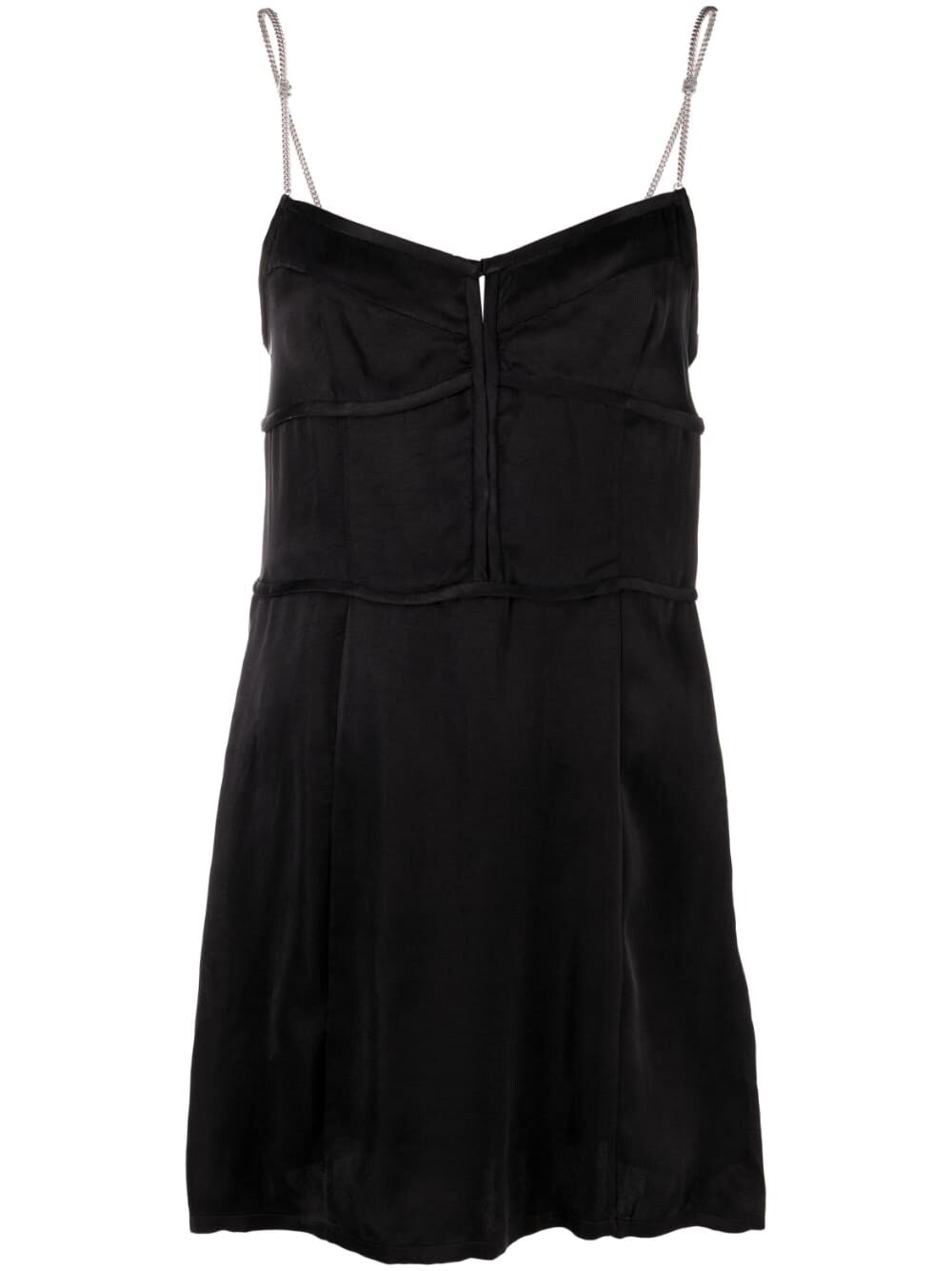 Palm Angels Chain-Strap Mini Dress — Black