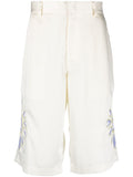 Bluemarble Embroidered Satin Shorts — Cream