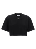 Off-White Logo-Embroidered Ribbed Cotton T-Shirt — Black