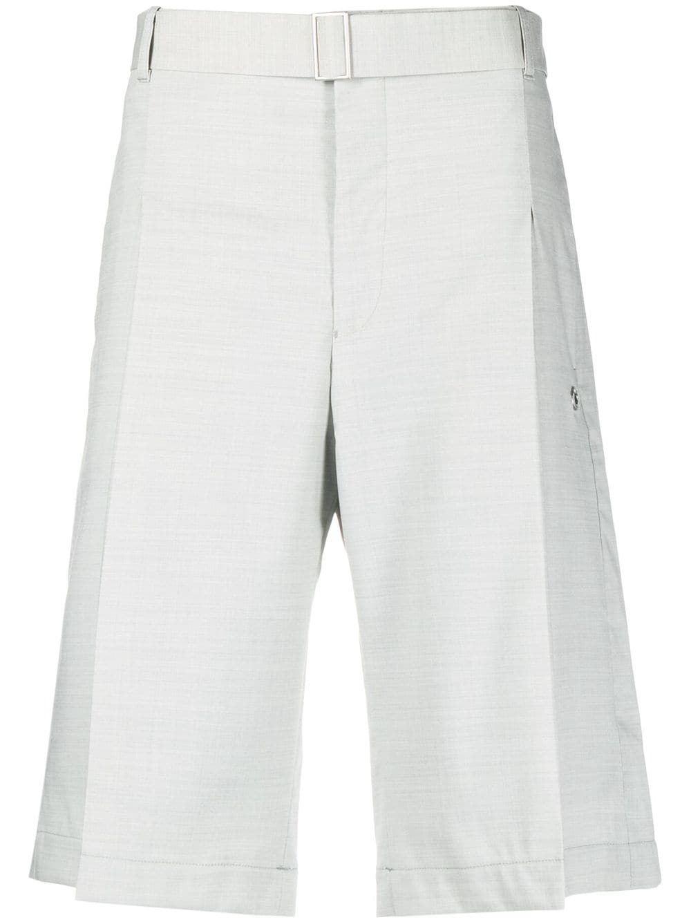 Études Pleated Wool Blend Shorts — Grey