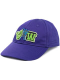 Off White Logo-Patch Varsity Baseball Cap — Purple
