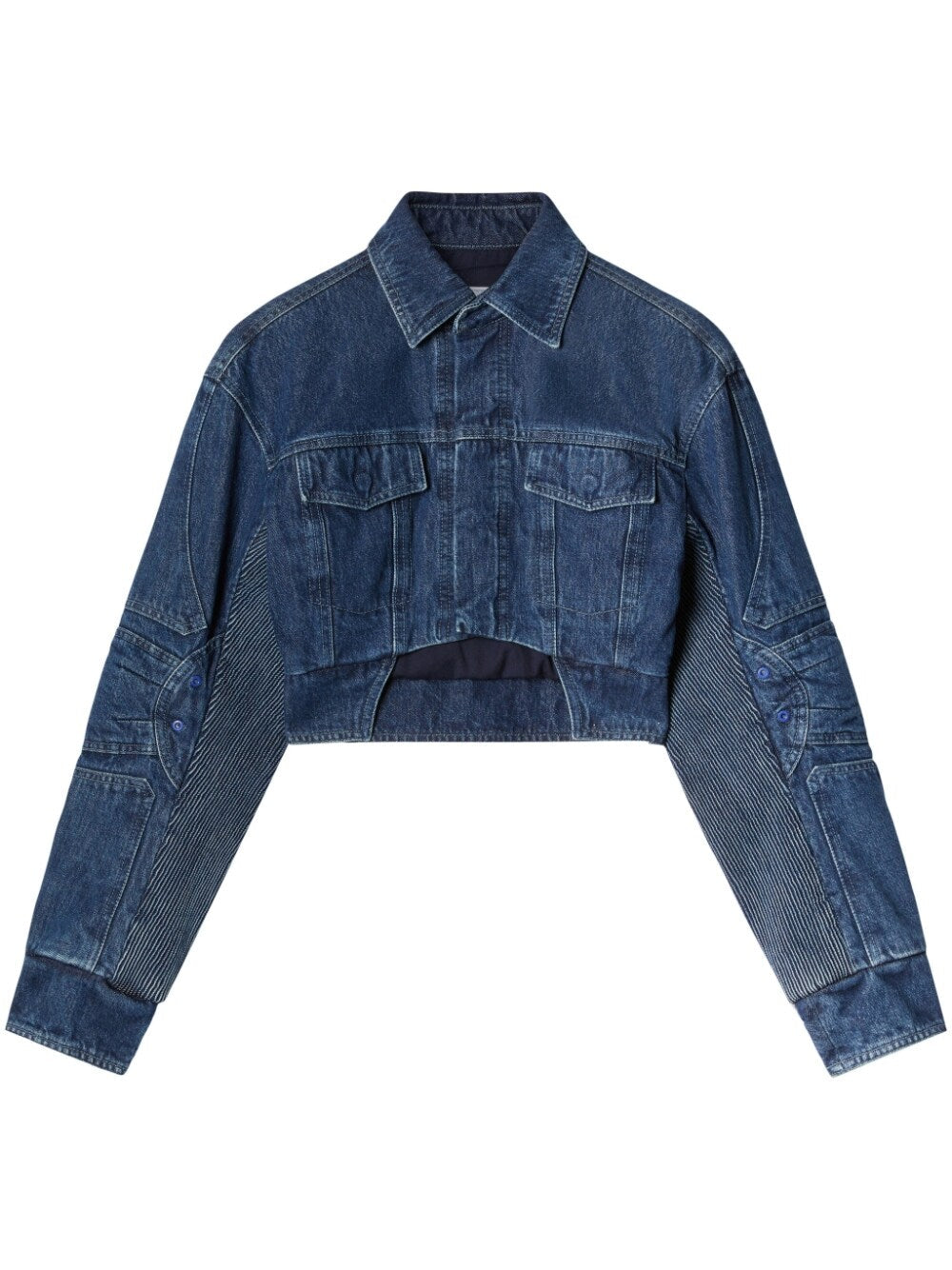 Off White Cut-Out Denim Jacket — Blue