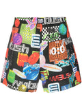 Ambush All-Over Graphic Print Shorts — Black