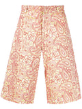 Bluemarble Floral Embroidered Short Trousers — Cream