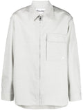 Études Wool-Blend Zip-Up Shirt — Grey