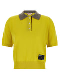 Marni Cashmere Bicolor Polo Shirt — Yellow