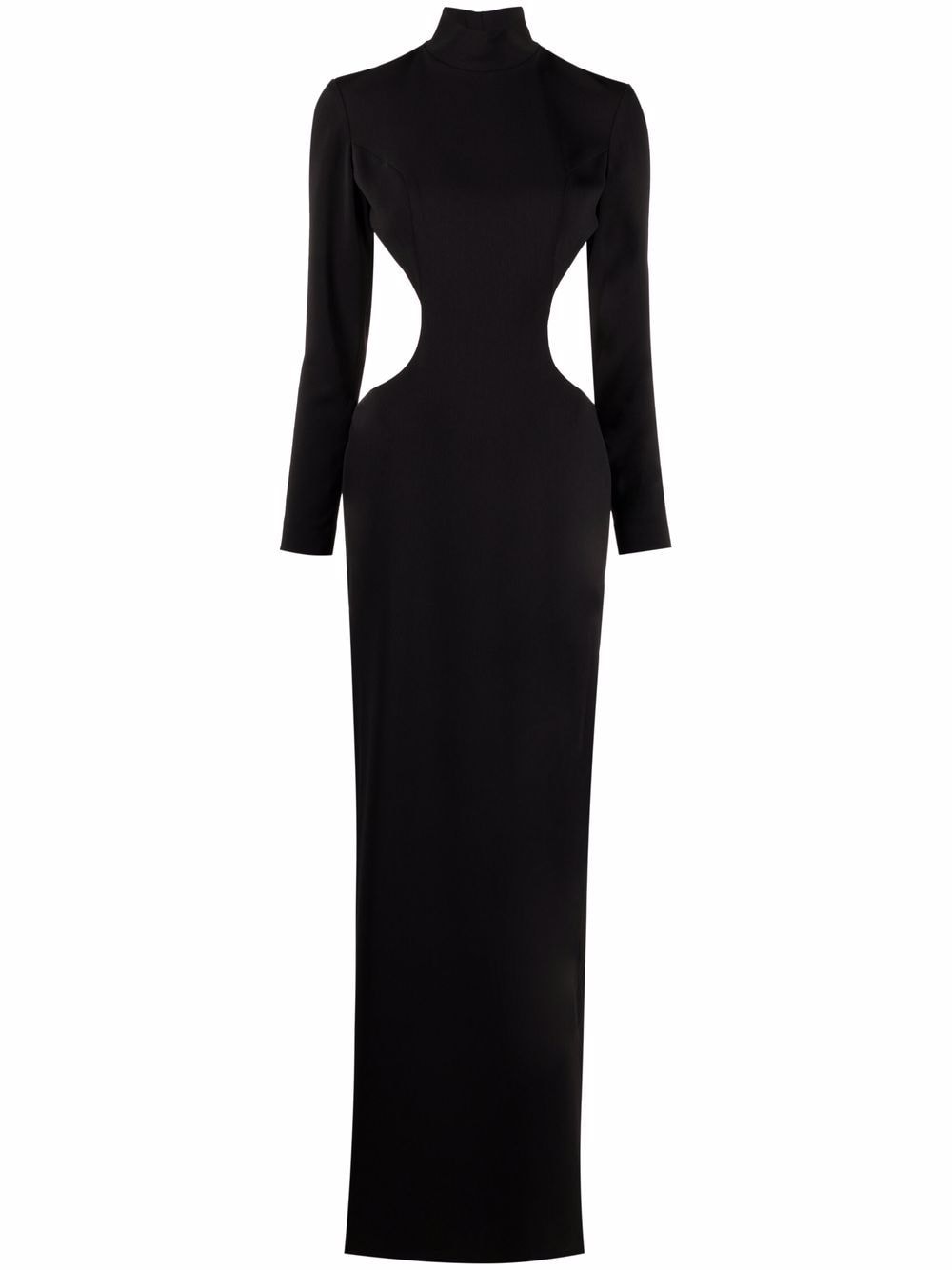 Monot PRE High Neck Cut-Out Evening Dress — Black