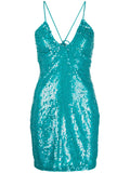 P.A.R.O.S.H. Sequined Dress — Aqua blue