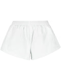 Balenciaga Flared Elasticated-Waist Cotton Shorts — White