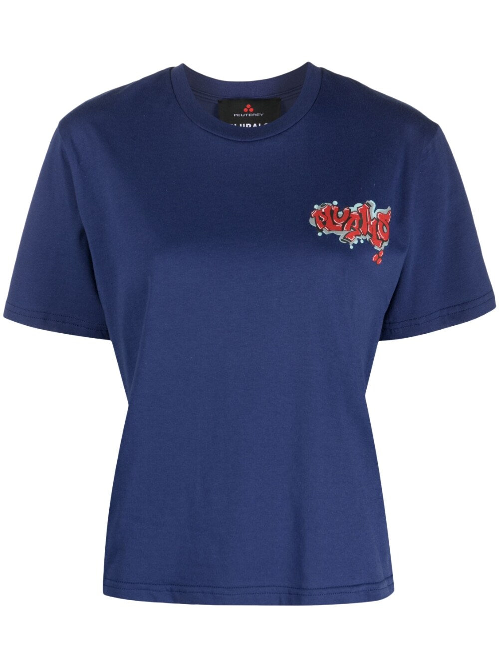 Peuterey Graffiti-Print Cotton T-Shirt — Blue