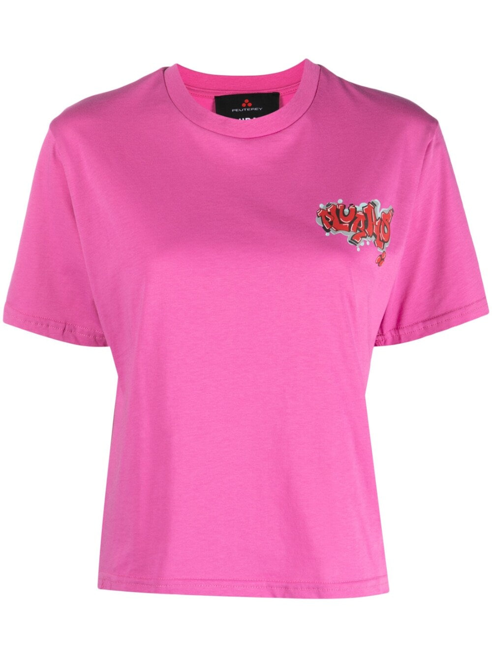Peuterey Logo Graffiti-Print T-Shirt — Pink