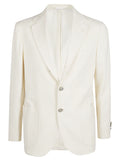 Sartorio Single-Breasted Wool Blazer — Cream