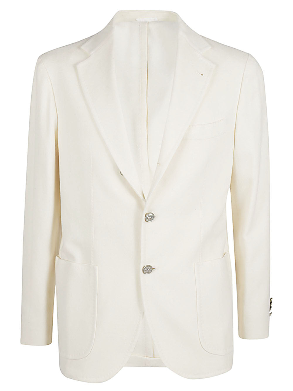 Sartorio Single-Breasted Wool Blazer — Cream