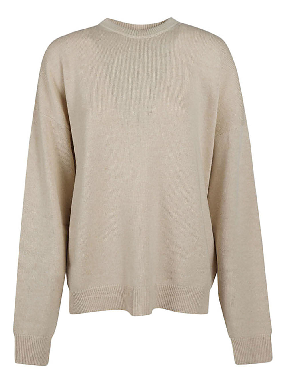 Balenciaga Wool Blend Crewneck Sweater — Beige