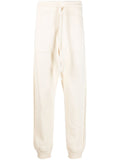 Off White Diag-Stripe Knitted Joggers — Cream