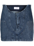 Off White Cut-Out Denim Mini Skirt — Blue