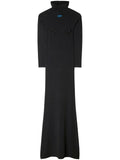 Off White Floral-Appliqué Hooded Dress — Black