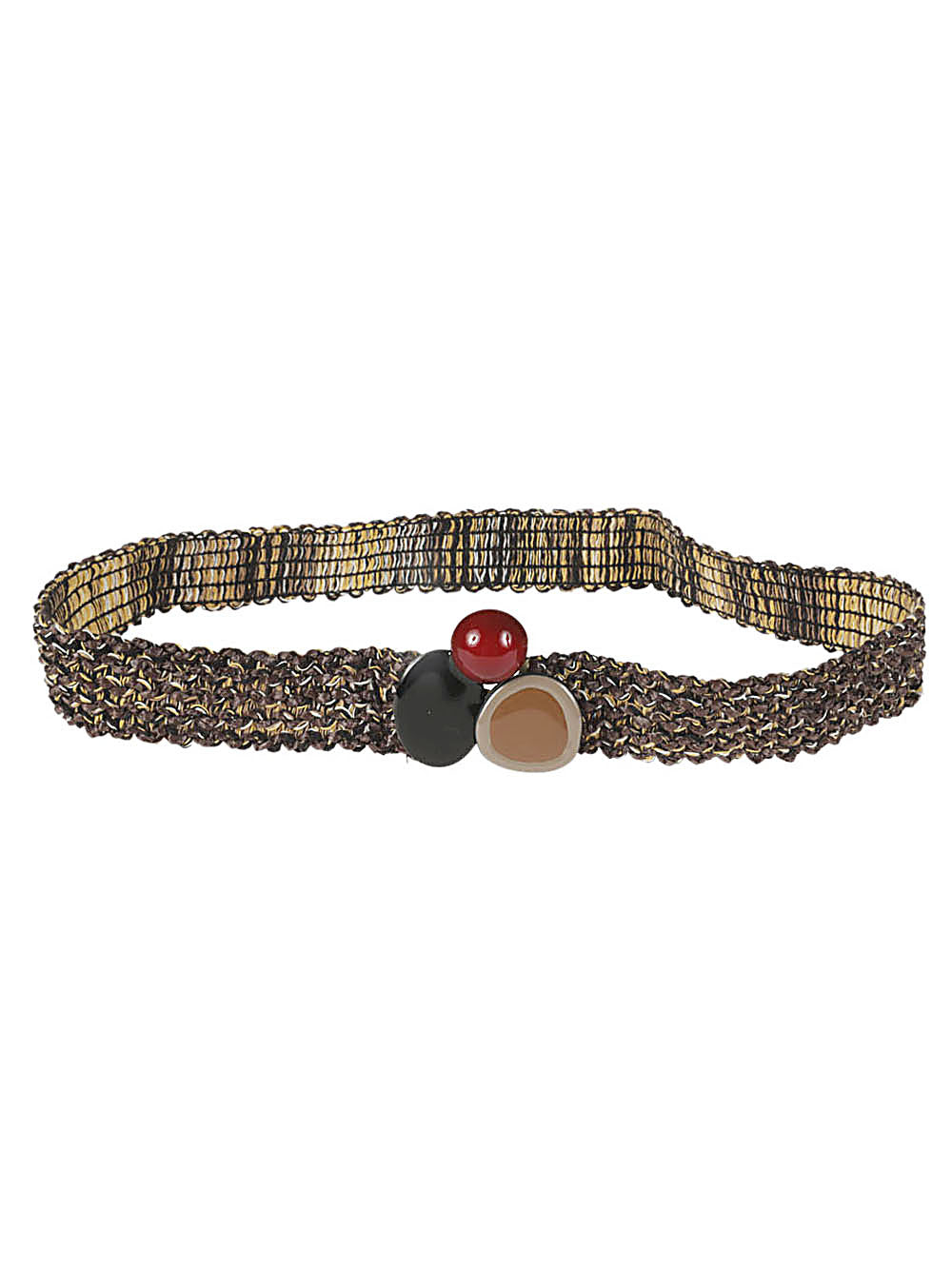 Exquisite J Woven Raffia Belt — Tan