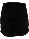 Tory Burch Ruched High-Waisted Short Trousers — Black
