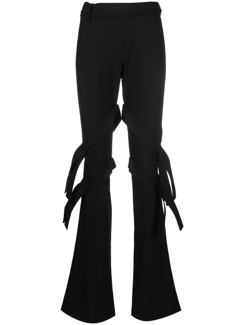 Ambush Strap-Detail Virgin Wool Trousers — Black