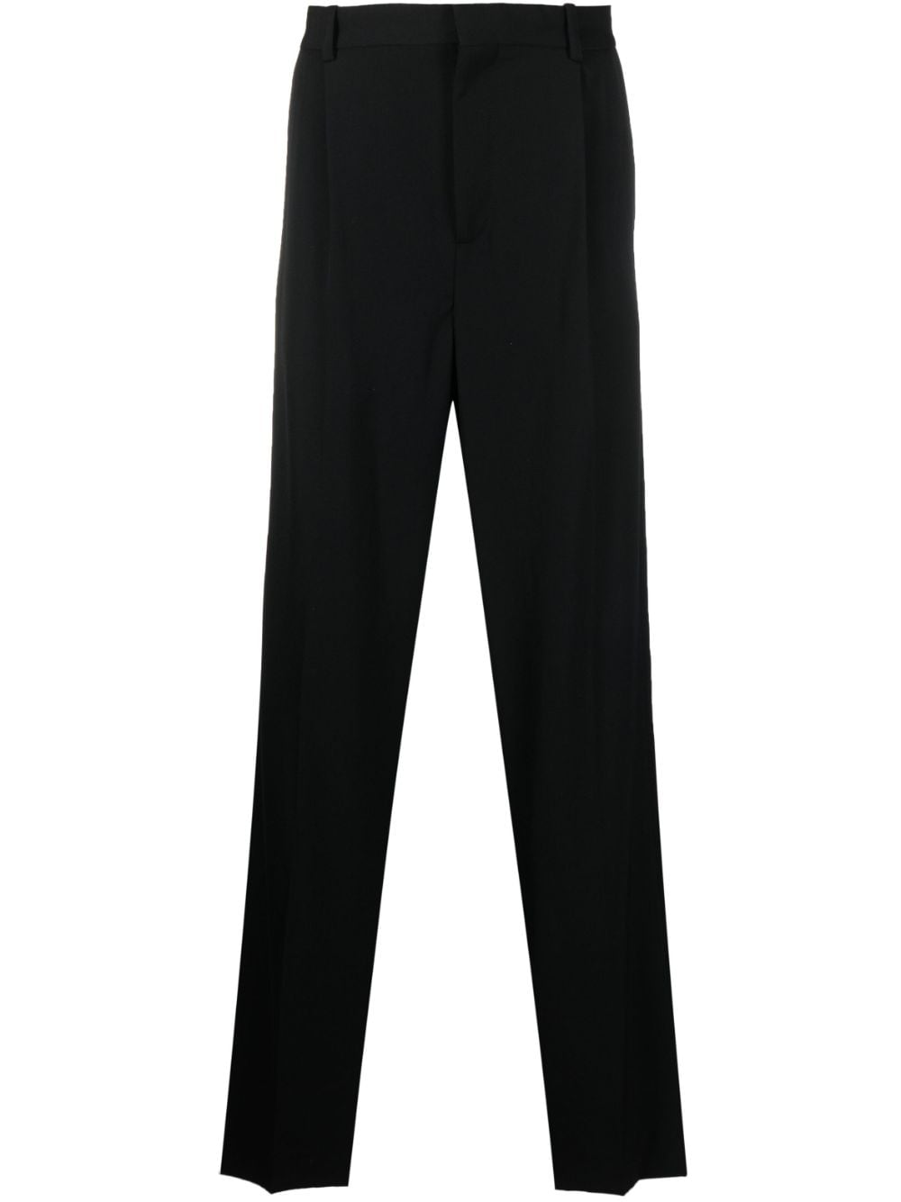 Botter Virgin Wool Pleated Trousers — Black