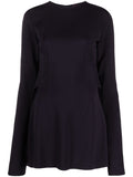 032C Flounced Mini Dress — Black