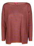 Alessandro Aste Striped Linen Sweater — Orange