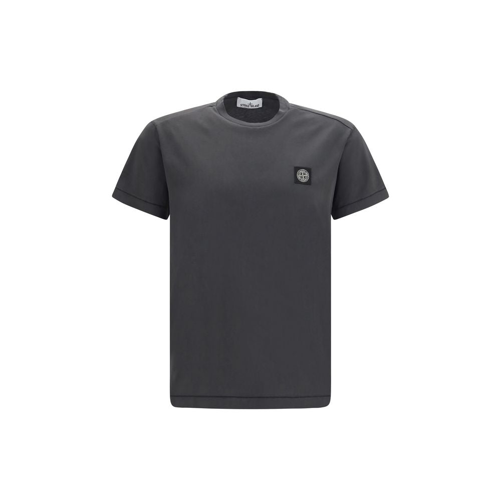 Stone Island Logo Patch Cotton T-Shirt — Gray