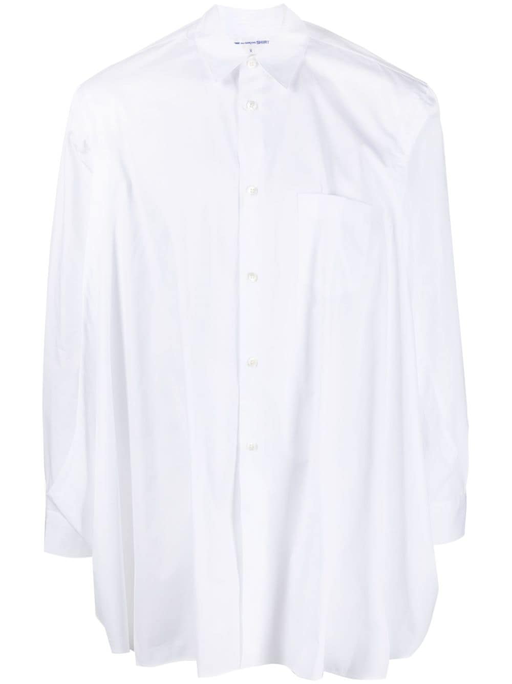 Comme Des Garcons Side-Slit Cotton Shirt — White